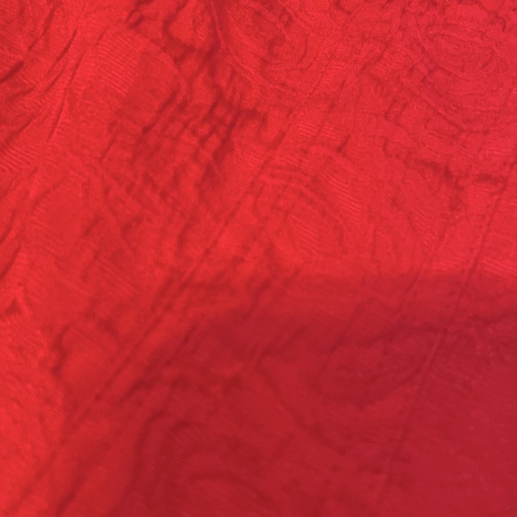 Chico’s Red Jacquard  Jacket / Top Excellent Women’s size 3 ( fits 16 ) - Picture 8 of 12